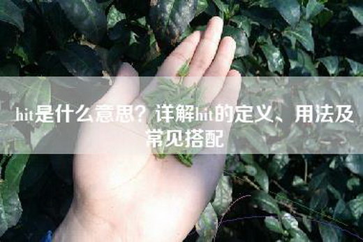 hit是什么意思？详解hit的定义、用法及常见搭配