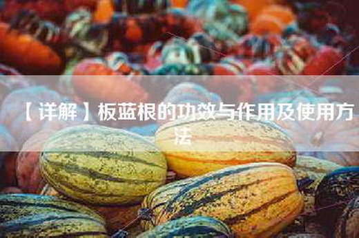 【详解】板蓝根的功效与作用及使用方法