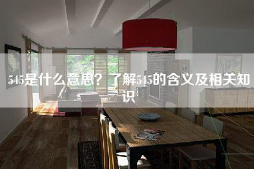 545是什么意思？了解545的含义及相关知识